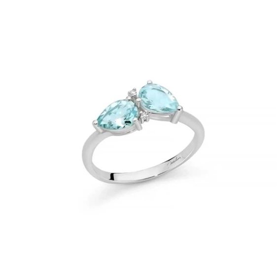 Anello Miluna Donna in Oro bianco Acquamarina 1.16 Ct LID4149 - LID4149